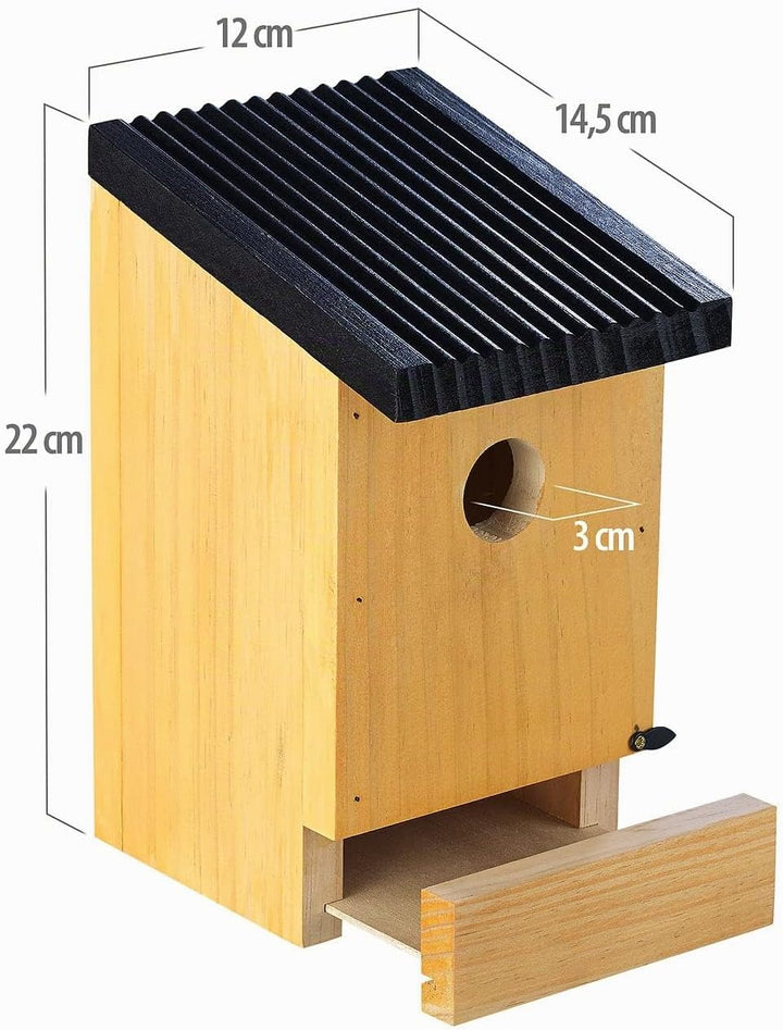 Royal Gardineer Vogel Nistkasten: 2er-Set Tannenholz-Nistkästen für Wildvögel, 22x14x12 cm, vormonti