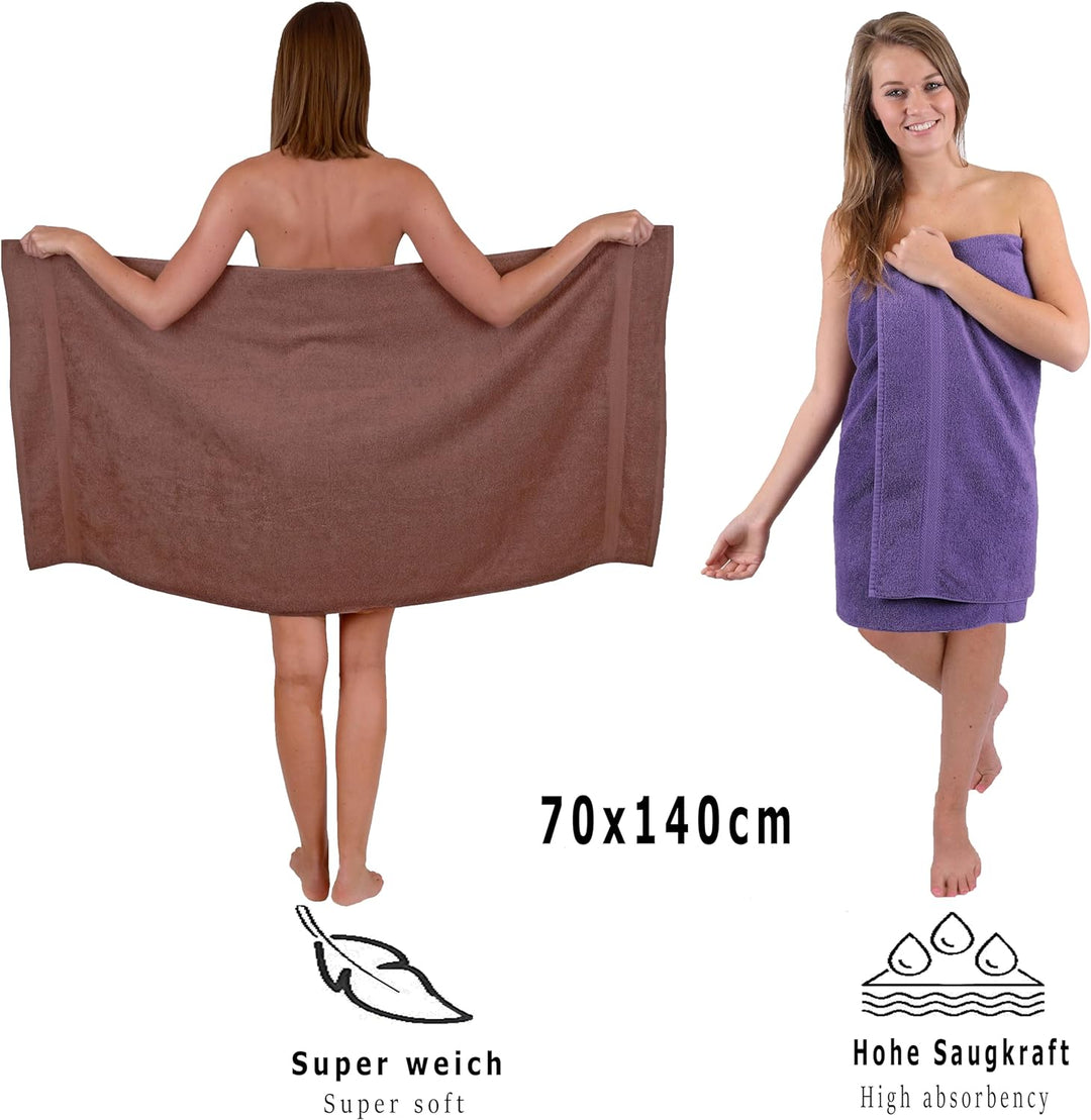 Betz 10-TLG. Handtuch-Set Premium 100% Baumwolle 2 Duschtücher 4 Handtücher 2 Gästetücher 2 Waschhan