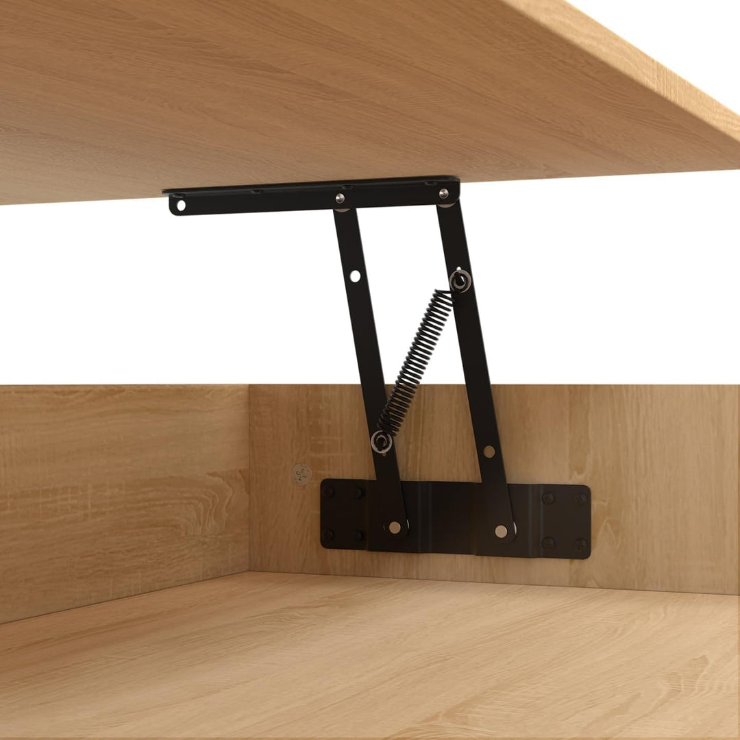 IDMarket - Couchtisch, aufklappbare Platte, Eden, quadratisch, Holz und Schwarz