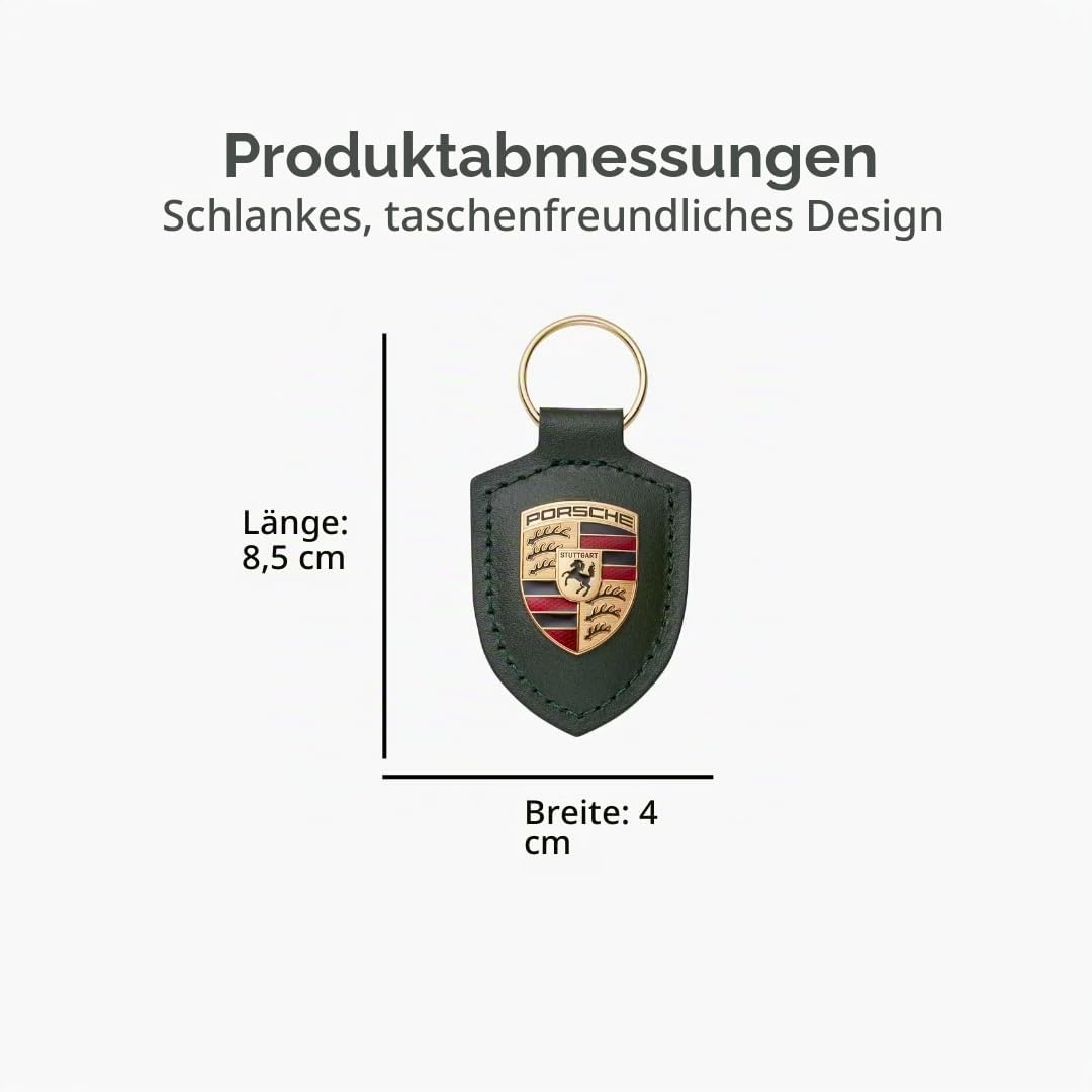 ORIGINAL Porsche Schlüsselanhänger SCHWARZ Leder mit Wappen WAP0500900E, Schwarz