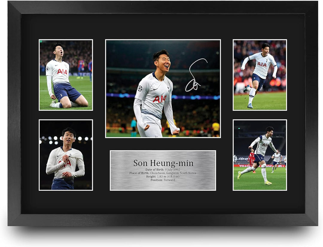 HWC Trading FR A3 Son Heung-min Tottenham Hotspurs Spurs Geschenke Gedruckt, Signiert Autogramm Bild