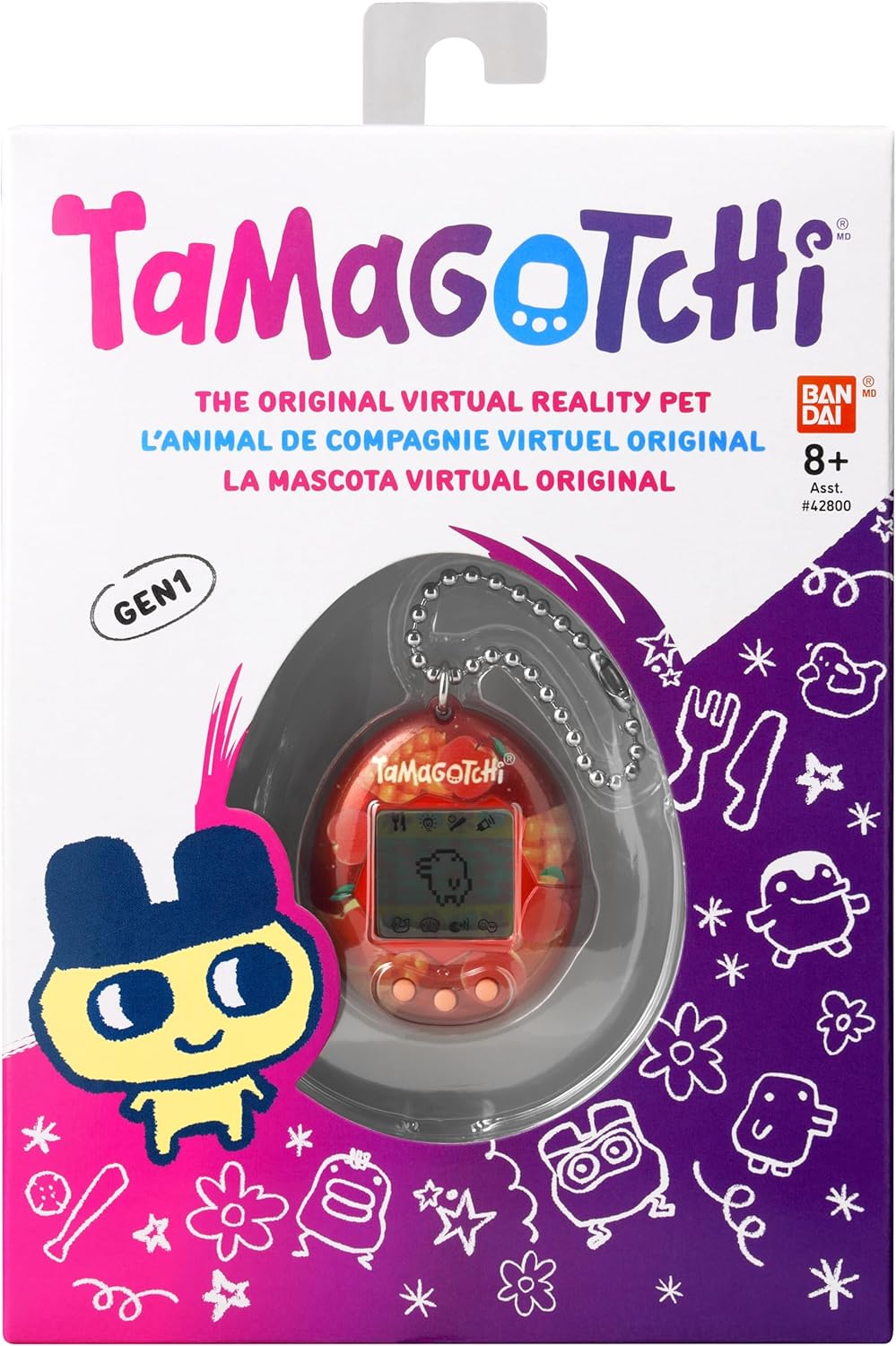 Tamagotchi Bandai Virtuelles Haustier, Original Apple Sweets, Mehrfarbig, 42986, elektronisches Spie