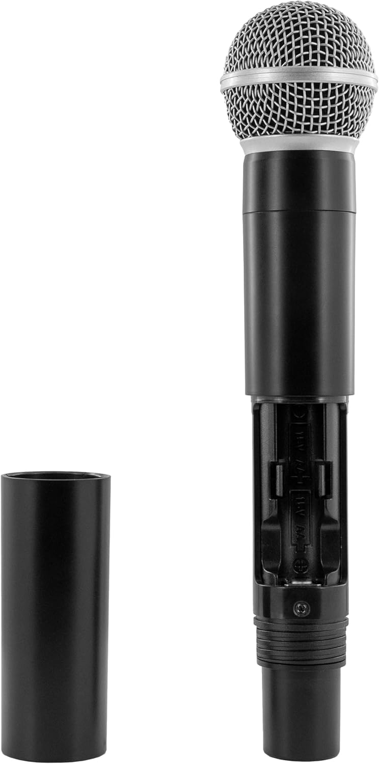 Komplettes System mit kabellosem Handmikrofon, hohe Leistung – BoomToneDJ UHF Solo F2. UHF 682,2 MHz