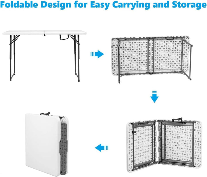 GIANTEX Campingtisch Balkontisch klappbar, Gartentisch 3-stufig höhenverstellbar, Esstisch Klapptisc