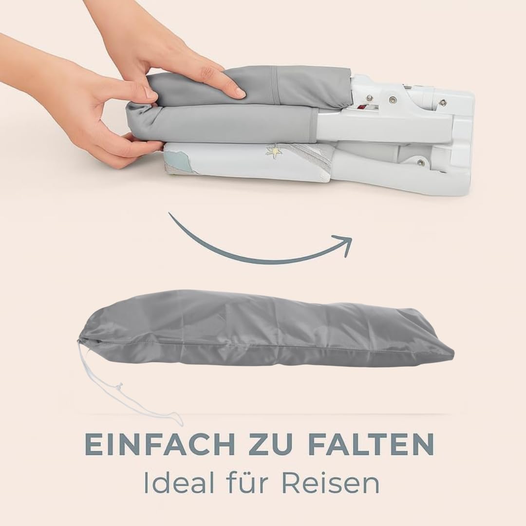 Zopa Bettgitter Monna – 155x60 cm – Faltbar & Tragbar – Für Kinder ab 18 Monaten bis 5 Jahren – Einf