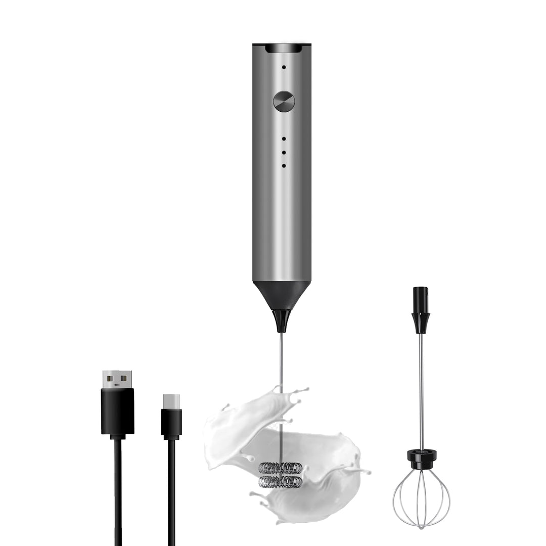 Handgehaltener Milchaufschäumer,Typ C,wiederaufladbarer elektrischer Schneebesen, Kaffeeaufschäumer-