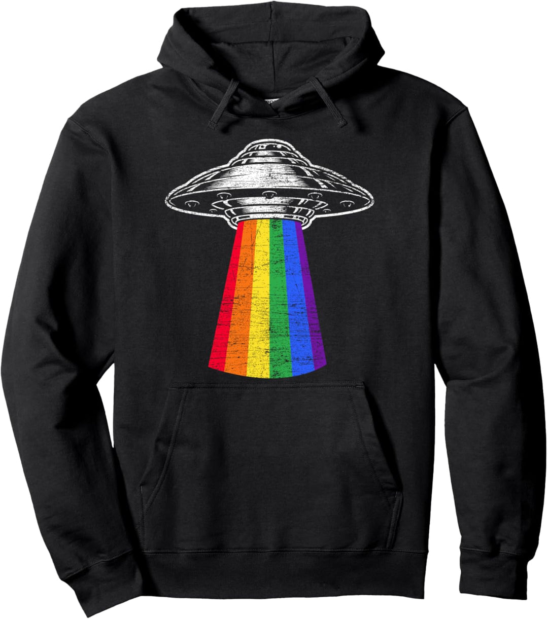 LGBT Regenbogen UFO Alien Pullover Hoodie