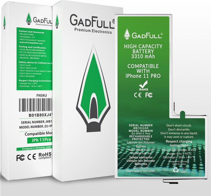 GadFull Akku für iPhone 11 PRO mit Hoher Kapazität | 2023 Baujahr | Reparaturset mit Anleitung & Ers