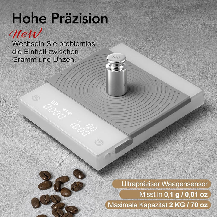 TIMEMORE Digitale Kaffeewaage mit 0,1g präziser Graduierung, Espresso waage mit Timer automatischer