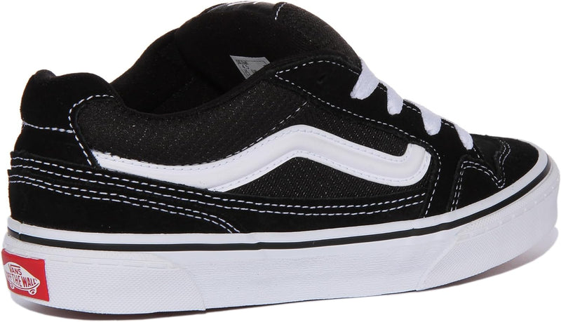 Vans Unisex Kinder Caldrone Sneaker 39 EU Suede Mesh Black White, 39 EU Suede Mesh Black White