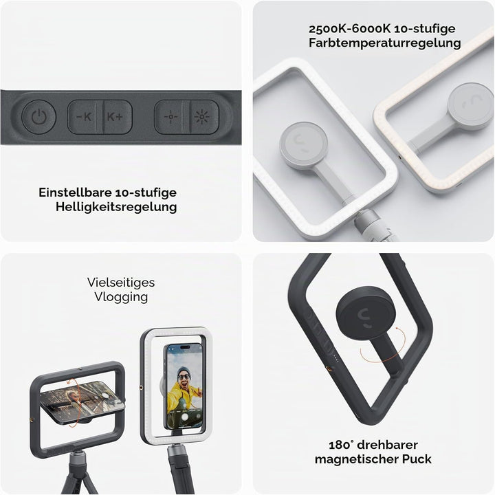 ShiftCam SnapStudio Light - LED-Magnetringlicht mit regelbarer Helligkeit, regelbarer Temperatur, US