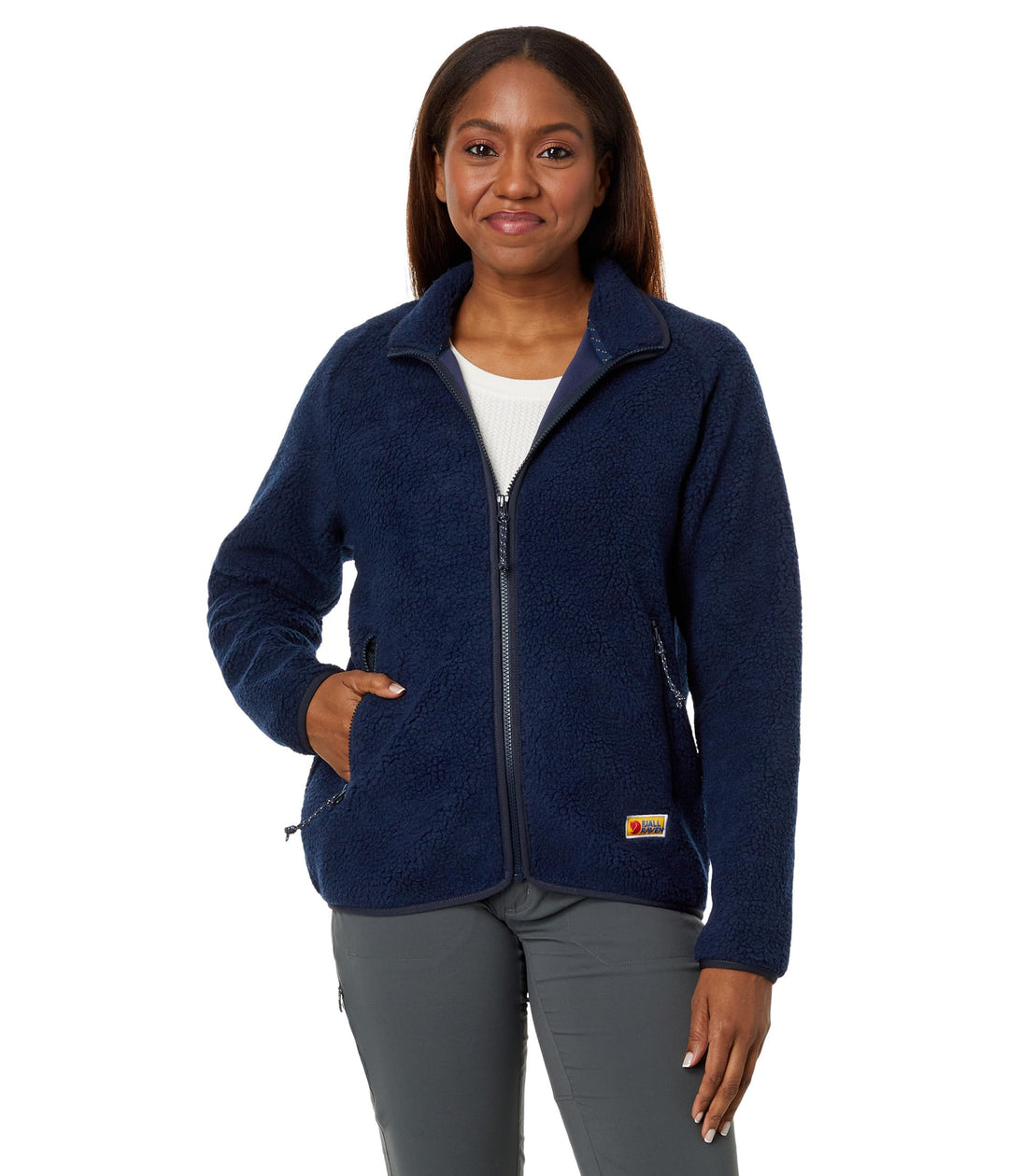 FJALLRAVEN Damen Vardag Pile Fleece W Fleece XL Marineblau, XL Marineblau