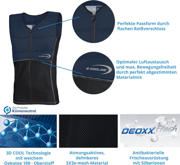 E.COOLINE Powercool SX3 ShirtWeste | kühlendes Shirt für Kinder | Kühlweste zum Anziehen - mit Niere