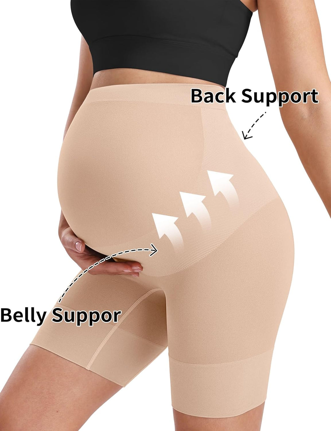 "Baby Bump" Premium Umstandsformbekleidung, hohe Taille, Mitte des Oberschenkels, Schwangerschaftsun