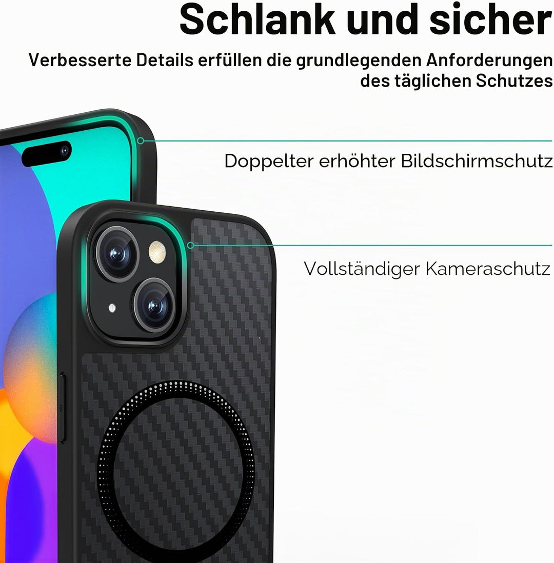 ONES Magnetisch für iPhone 15 Plus Ultradünne Hülle, Kompatibel mit MagSafe, Fallschutz in Militärqu