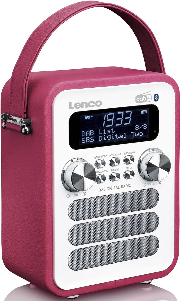 Lenco PDR-051 Tragbares DAB+ Retro Radio - PLL FM Radio mit Bluetooth - Integrierter Akku - 1800mAh