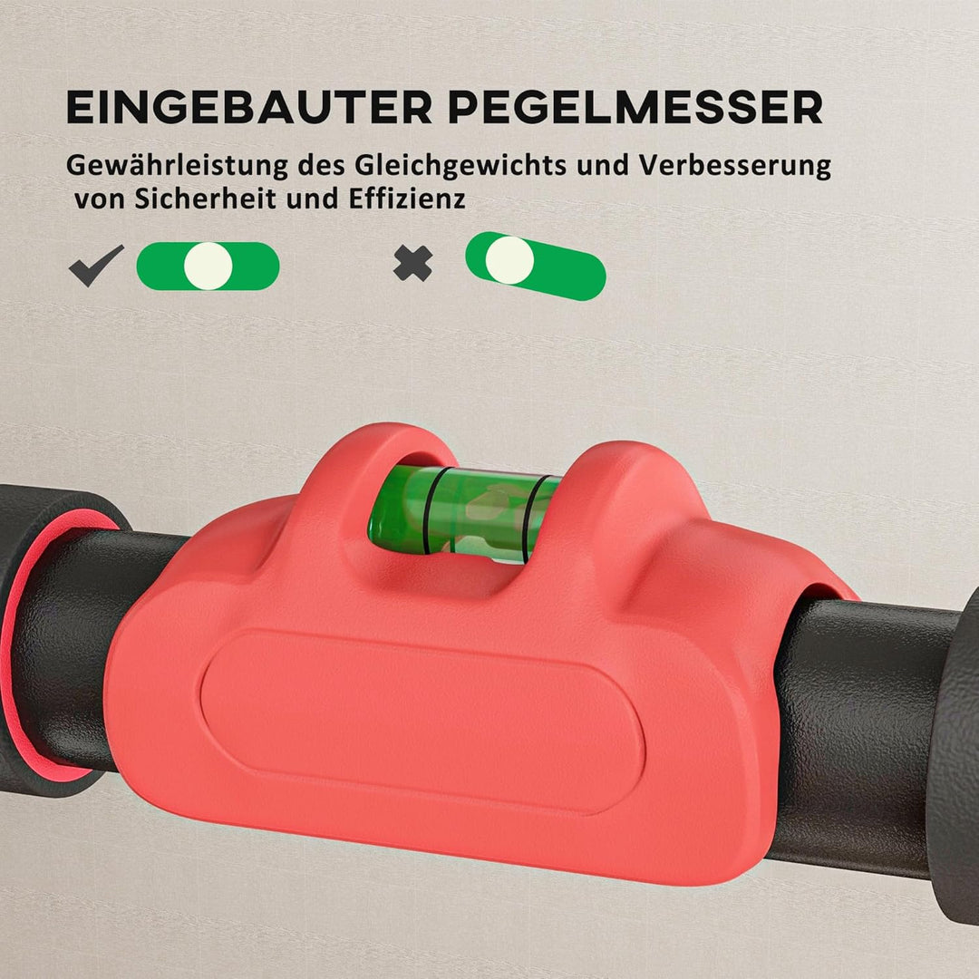 SPORTNOW Klimmzugstange, verstellbar Klimmzüge mit Pegelmessgerät, für Türrahmen, mit Dreiecksstütze