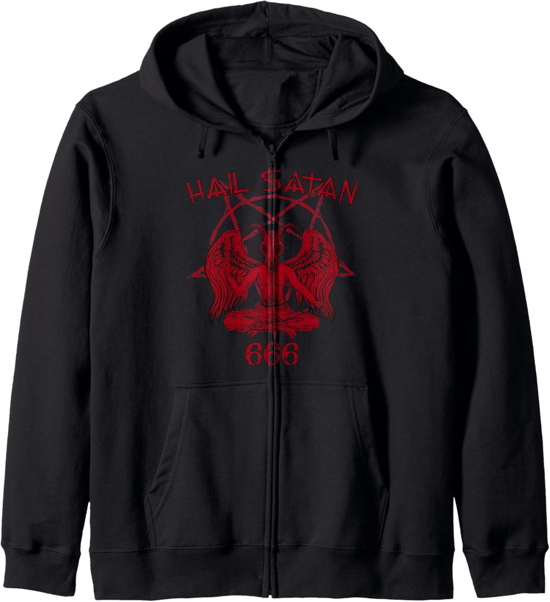 Satan loves me Hail Satan Teufel 666 Spruch Kapuzenjacke