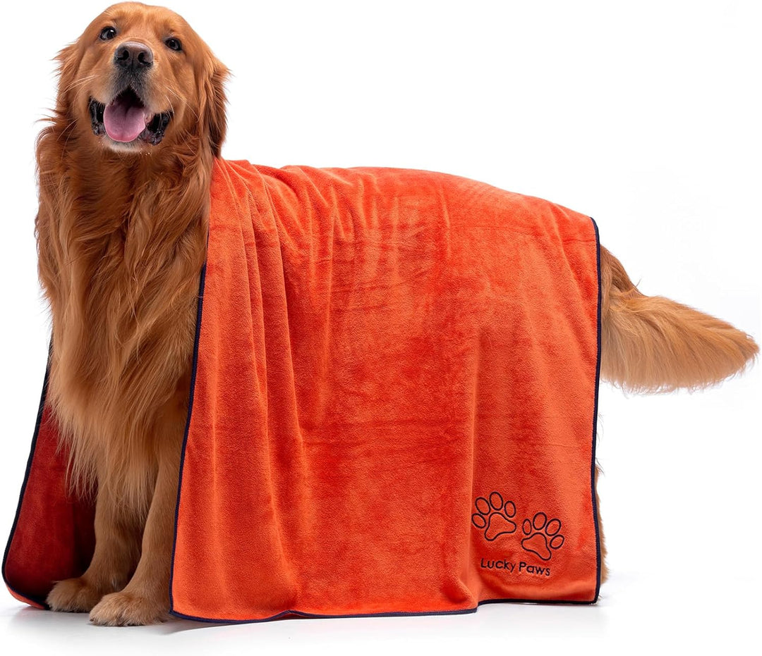 Lucky Paws® Hundehandtuch - 140x70cm XL Hundehandtuch extra saugfähig - schnell trocknend, luxuriös
