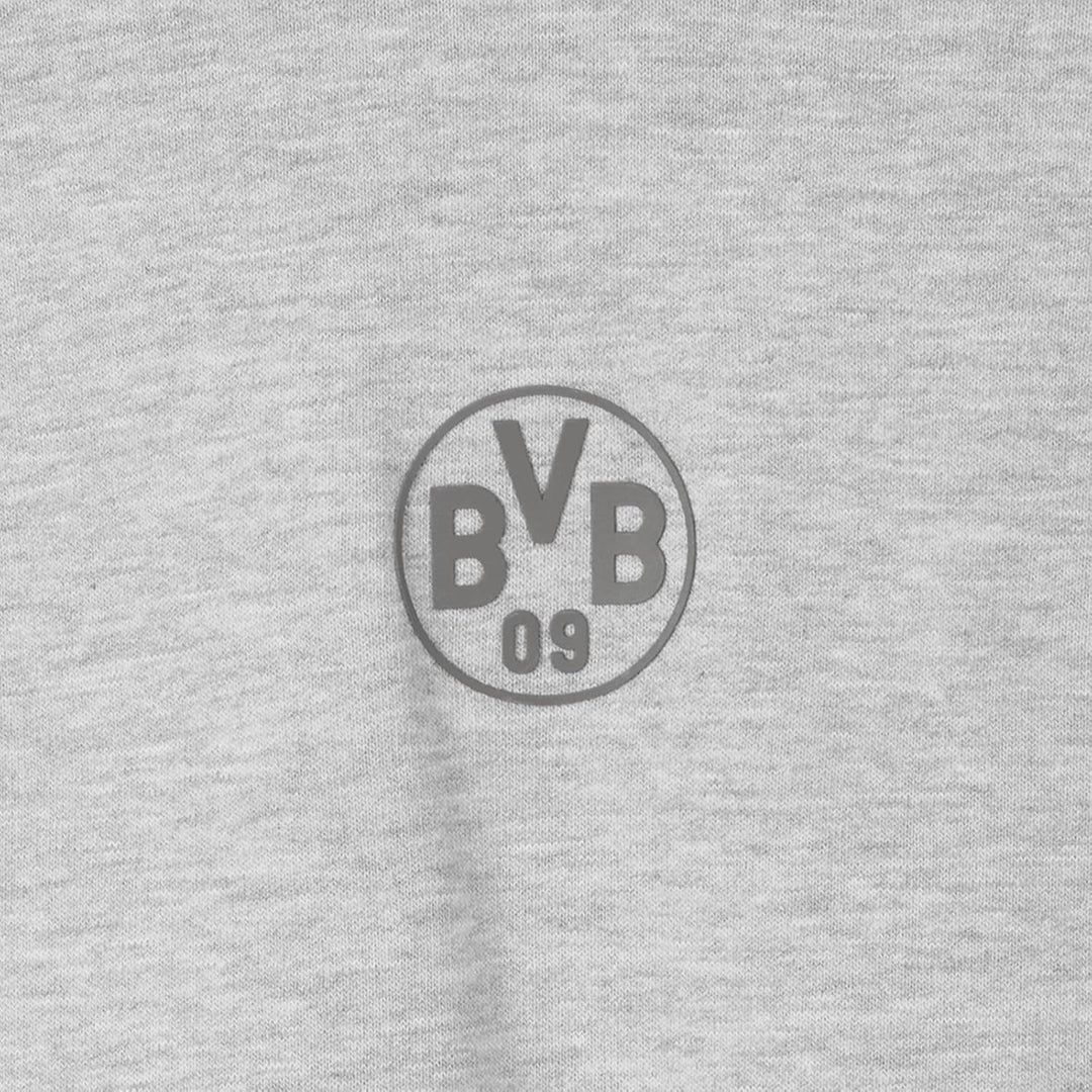 Borussia Dortmund BVB Hoodie Essentials, Grauer Kapuzenpullover, Basic Pullover, S-3XL XXL, XXL