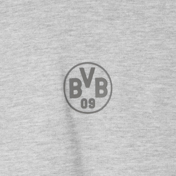Borussia Dortmund BVB Hoodie Essentials, Grauer Kapuzenpullover, Basic Pullover, S-3XL XXL, XXL