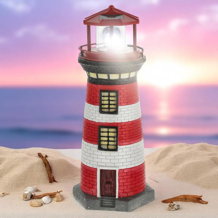 MIJOMA Solar LED Leuchtturm mit Licht – Wetterfest & detailreich für Garten & Balkon – Solar-Deko au