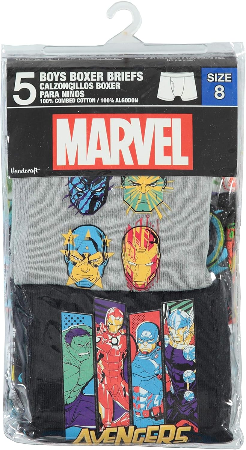 Marvel Little Boys' Avengers 5 Pack Boxer Briefs, Multi, 4