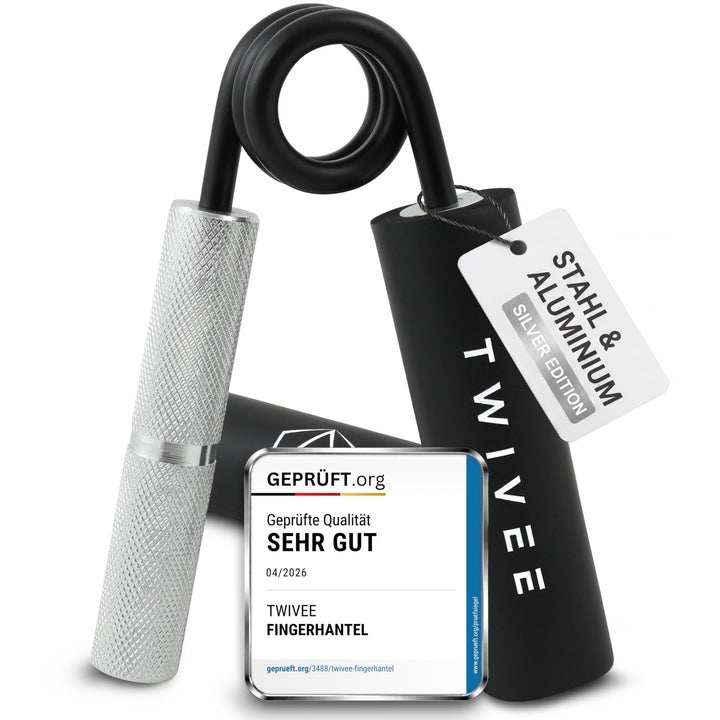 TWIVEE - Fingerhantel - Unterarmtrainer für maximale Griffkraft - Gripper aus gehärtetem Stahl und A
