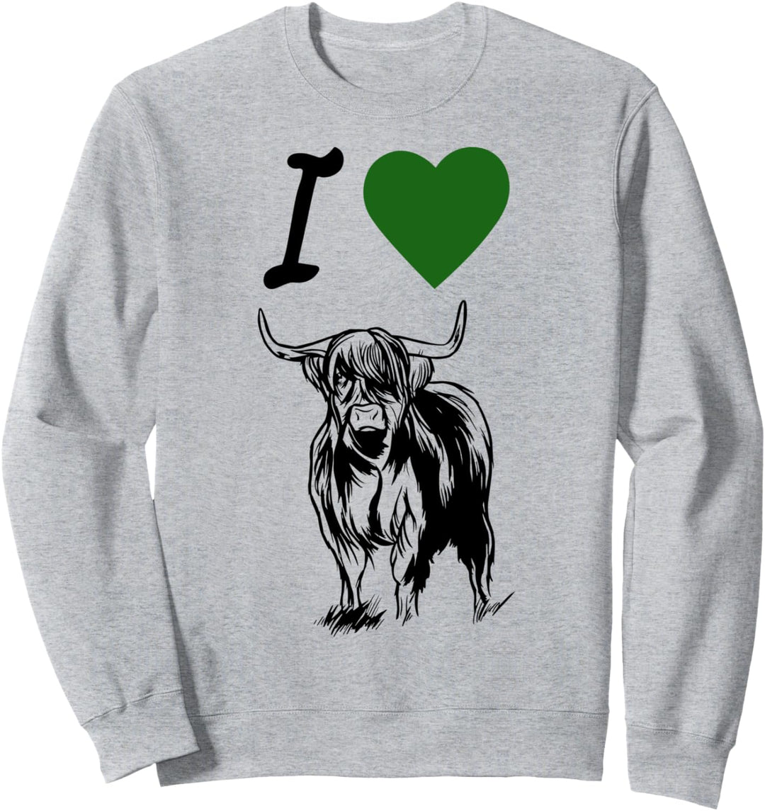 I Love Highland Cattle Breeder & Scottish Cow Farmers Motiv Sweatshirt