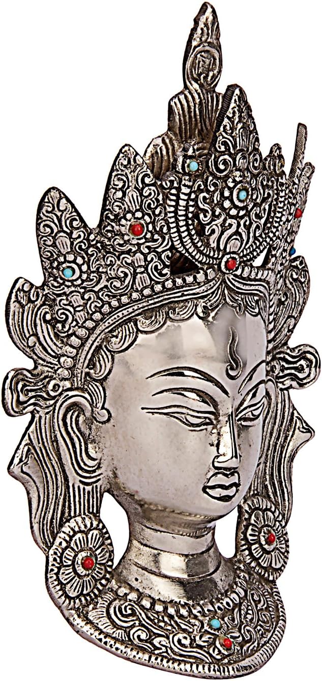 Kartique Tibetan Buddhist Deity| Wall Hanging Tara Mask | Face | Wall Decor (10 Inches Height)