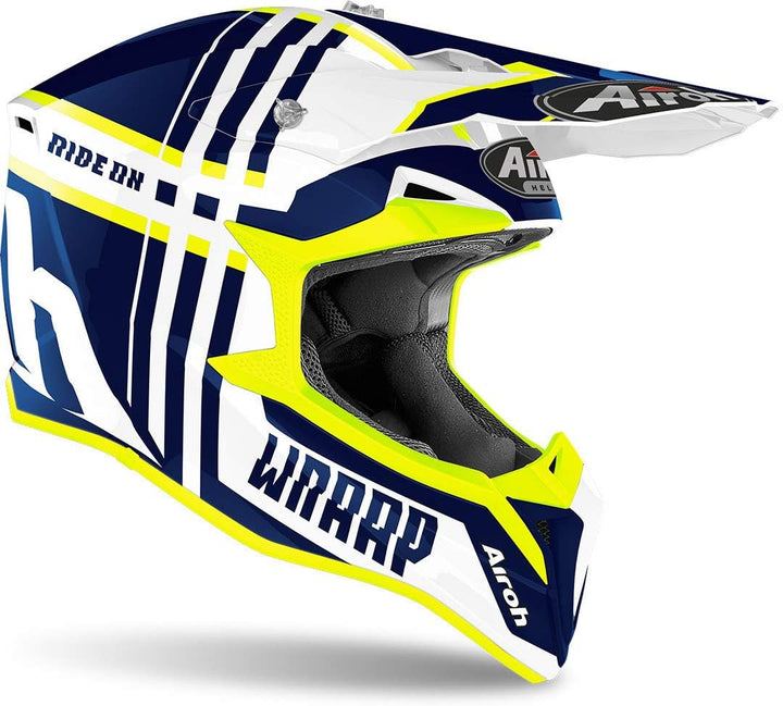 Airoh Motocross-Helm Wraap Broken/Anthracite/Matt Blau M, Blau M