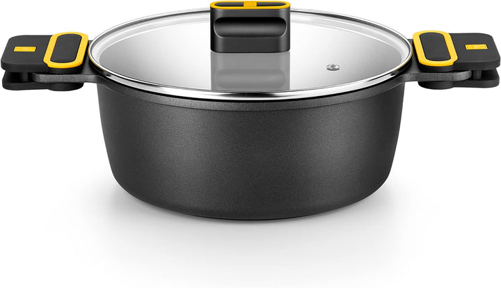 Bra Daily Pro - Hoher Schmortopf, 24 cm, geschmiedetes Aluminium, Anti-Haft-Beschichtung ohne PFOA,