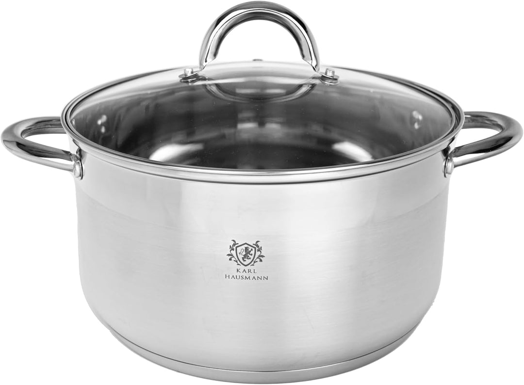Edelstahl Topf - 5L - Ø 24 cm - Kochtopf Induktion für alle Herdarten Geeignet - Edelstahltopf mit D