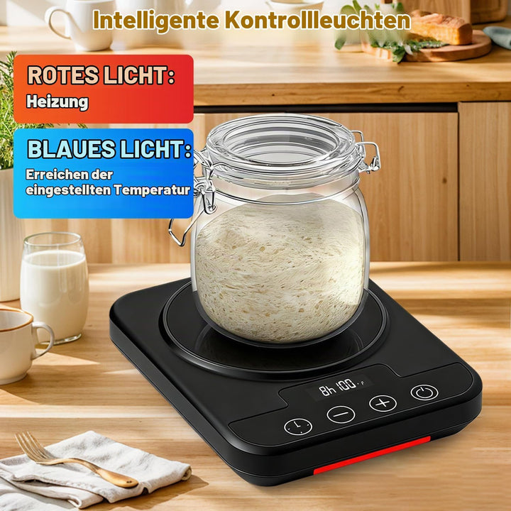 Sauerteigstarterwärmer mit Präzisions-Thermostat (21-38°C) &amp;12h Timer, Sauerteig Starter Warmer mit