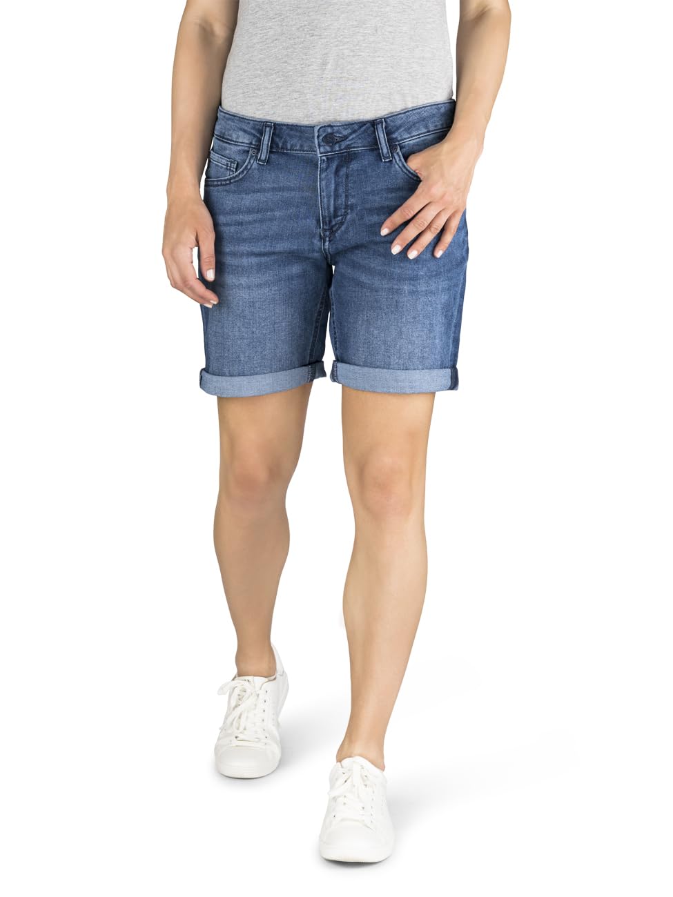 MUSTANG Damen Shorts Bermuda Kurze Jeans Hose Regular Jeansshorts Hotpants Basic Denim Stretch Baumw