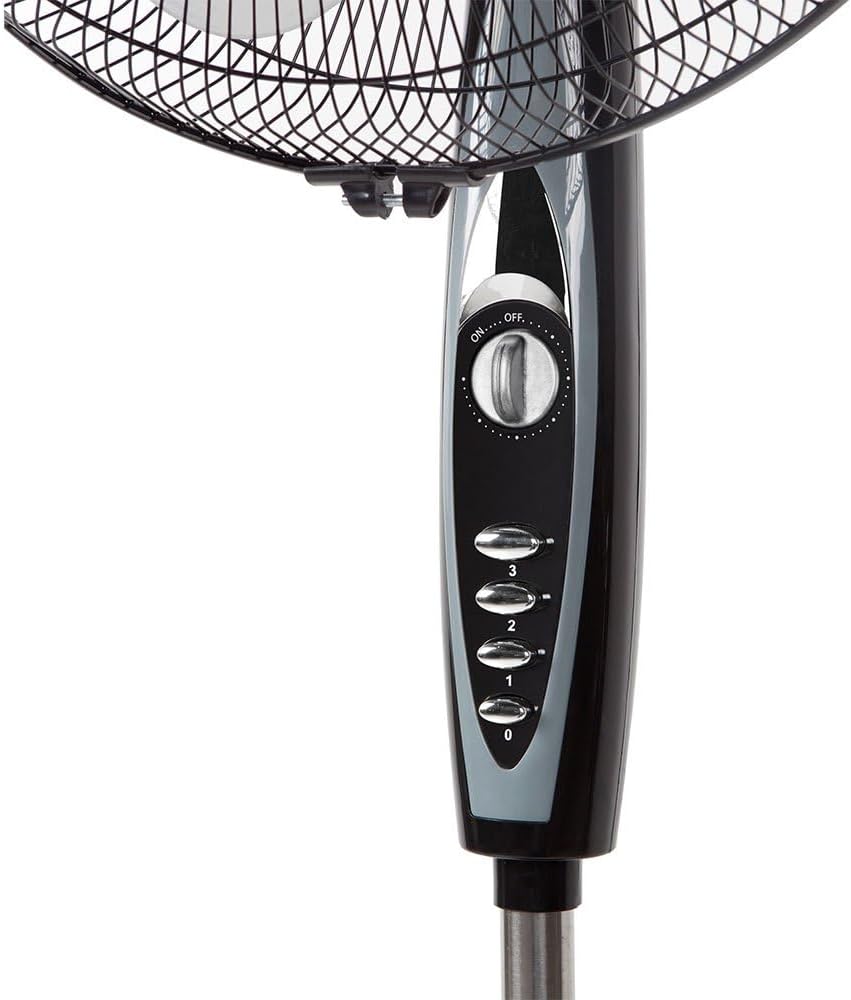 Orbegozo SF 3347 - Standventilator drei Stufen, Timer, drei Blätter, höheneinstellbar, 50 W, Schwarz