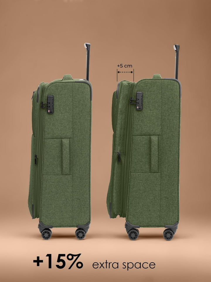 REDOLZ Weichschalen Koffer für Damen & Herren | Leichter Trolley 77 cm mit 4 Doppelrollen & TSA-Schl