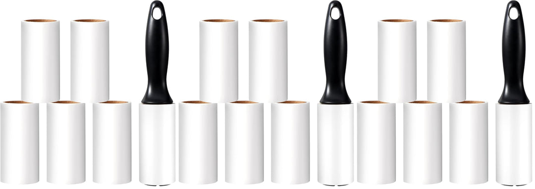 Vinabo Fusselrolle (1 Griff + 6 Rollen Klebeblätter),Selbstklebende Kleiderrolle,Extra Klebriger Tra
