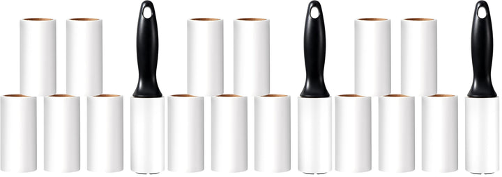 Vinabo Fusselrolle (1 Griff + 6 Rollen Klebeblätter),Selbstklebende Kleiderrolle,Extra Klebriger Tra