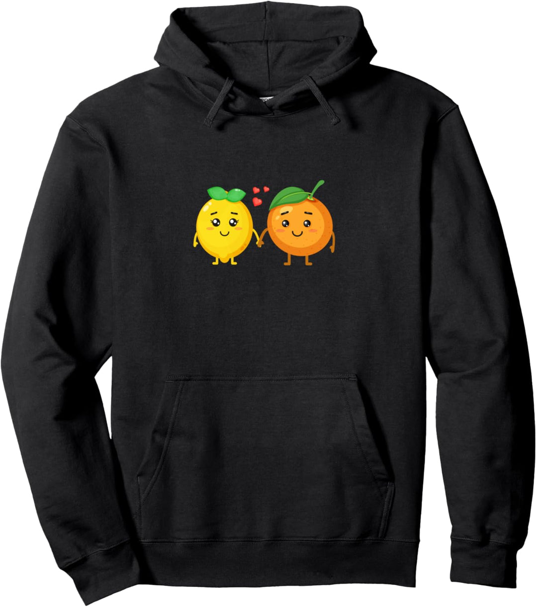Zitrone und Orange Paar Geschenk für Vegetarier und Veganer Pullover Hoodie
