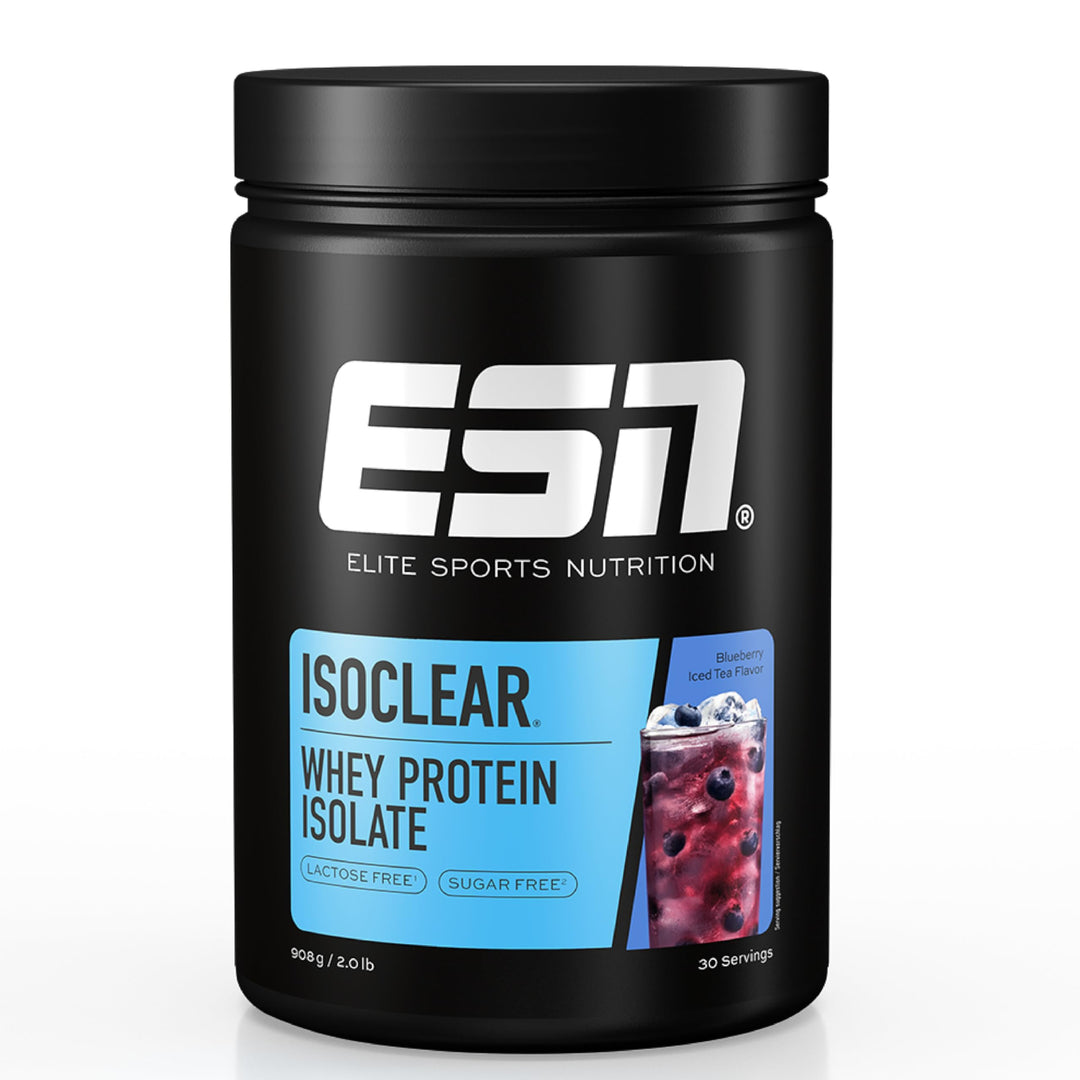 ESN ISOCLEAR Whey Isolate Protein Pulver, Blueberry Iced Tea, 908 g, Proteinlimo mit fruchtig lecker