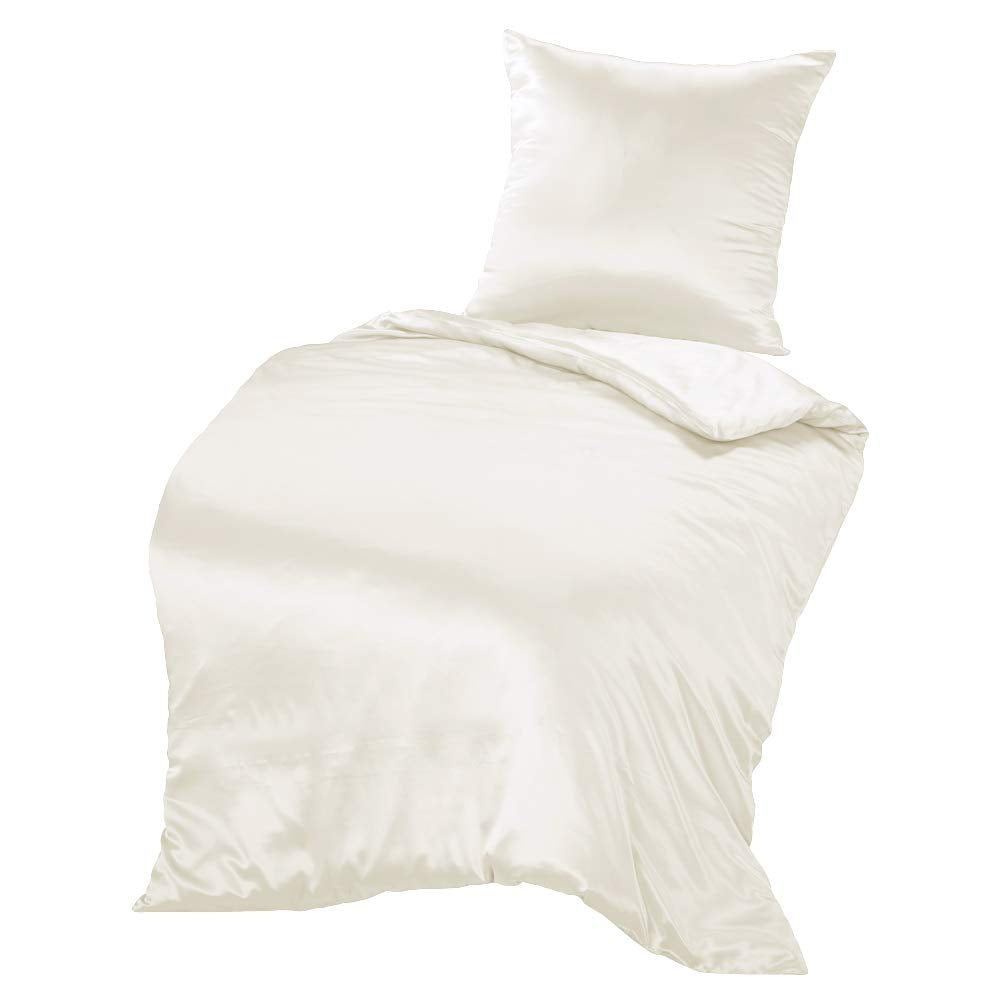THXSILK Seidenbettwäsche Set 2 teilig, Bettbezug 135 x 200 cm und 80 x 80 cm Kissenbezug, Hypoallerg