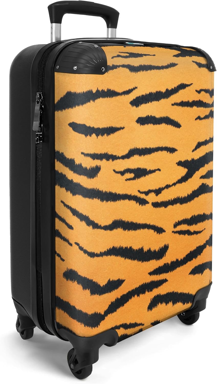 NoBoringSuitcases.com® Koffer Handgepäck Trolley Rollkoffer Kleine Reisekoffer mit 4 Rollen - Tigerd