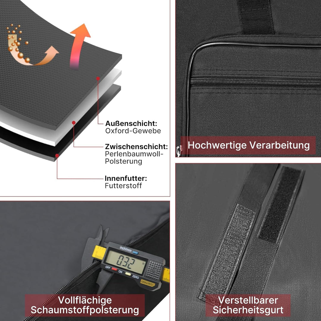 SUNDOY Keyboard Tasche – Gig Bag aus 600D Robustes Oxford-Gewebe, 10mm Schaumstoffpolsterung, Perfek