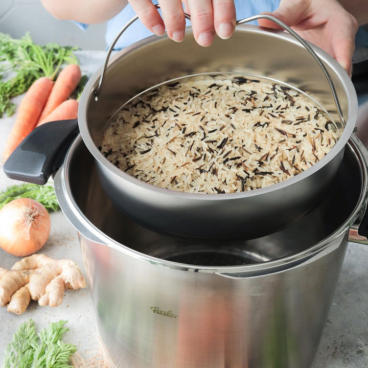 Fissler Vitavit Premium / Schnellkochtopf (6 L, Ø 22 cm) Edelstahl-Dampfkochtopf,4-Garstufen, inkl.
