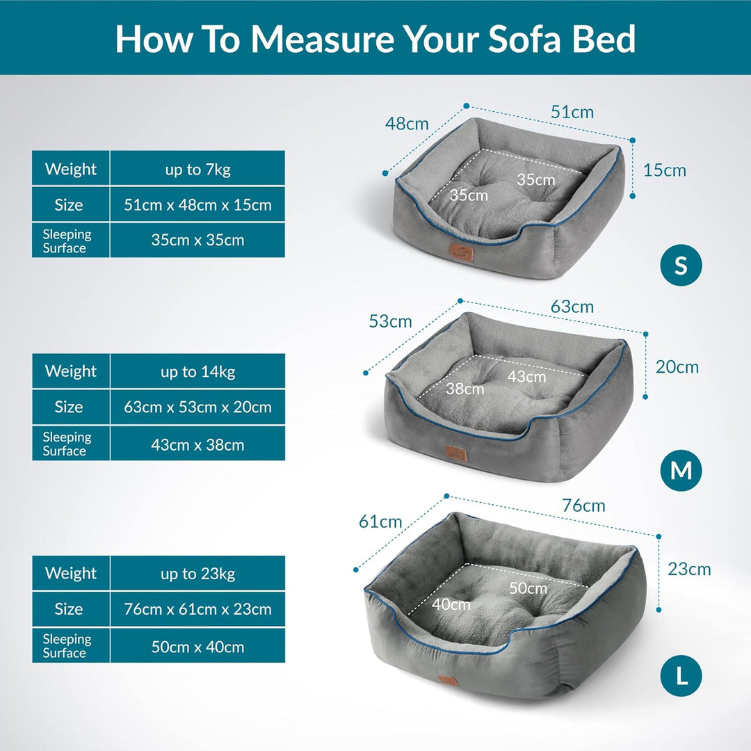 BEDSURE Katzenbett grosse Katzen waschbar - 51x48x15cm Katzen Bettchen Indoor für Katzen, quadratisc