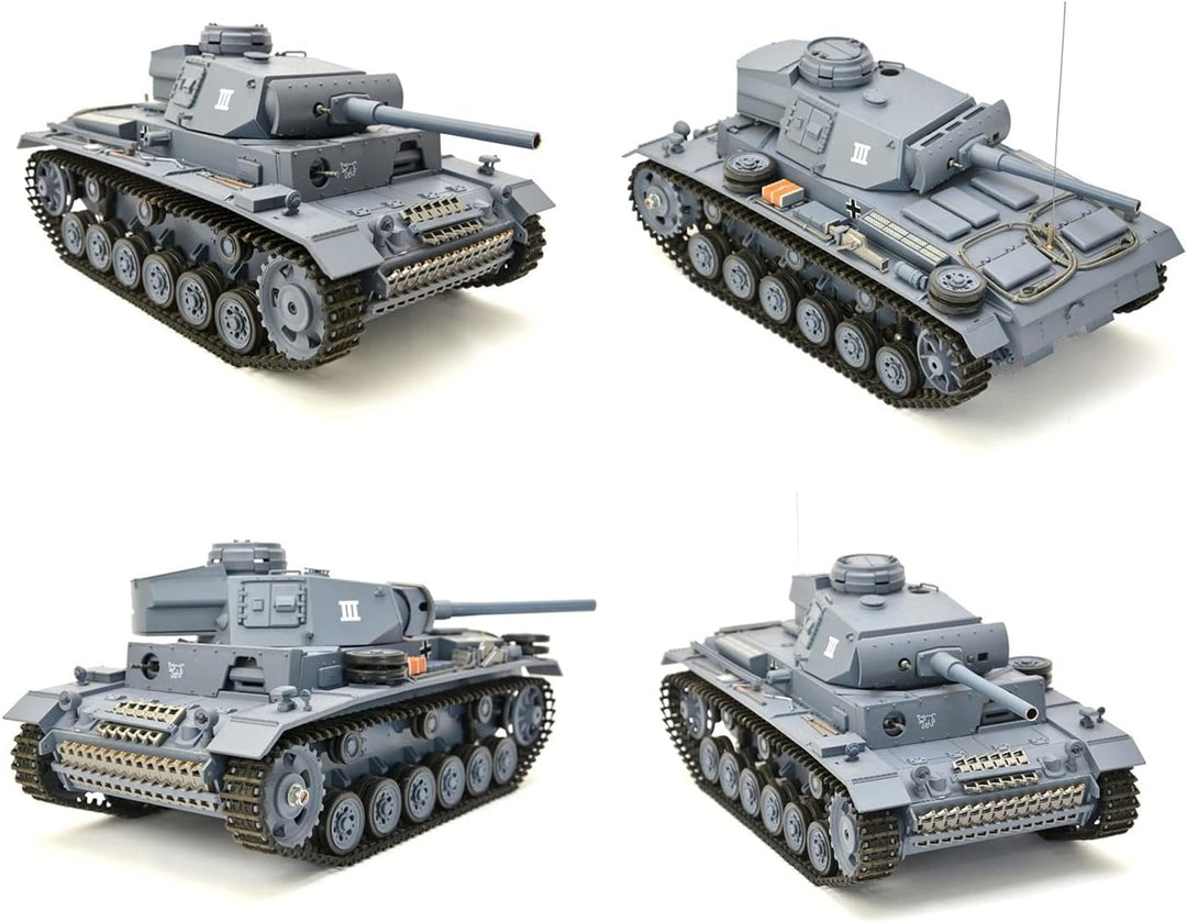 RC Panzer "Kampfwagen III" 1:16 Heng Long -Rauch&Sound - mit Stahlgetriebe und 2,4Ghz Fernsteuerung