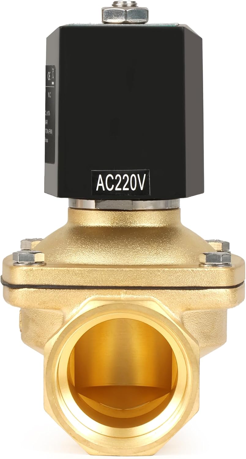 U.S. Solid Solenoid Valve Magnetventil Messing G 1 1/2" 230V AC stromlos geschlossen NC 0-10 bar, el