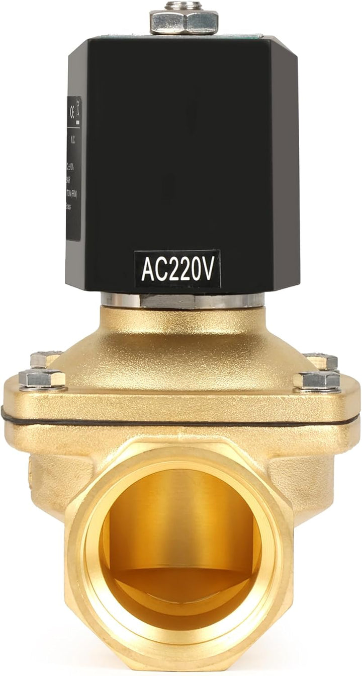 U.S. Solid Solenoid Valve Magnetventil Messing G 1 1/2" 230V AC stromlos geschlossen NC 0-10 bar, el