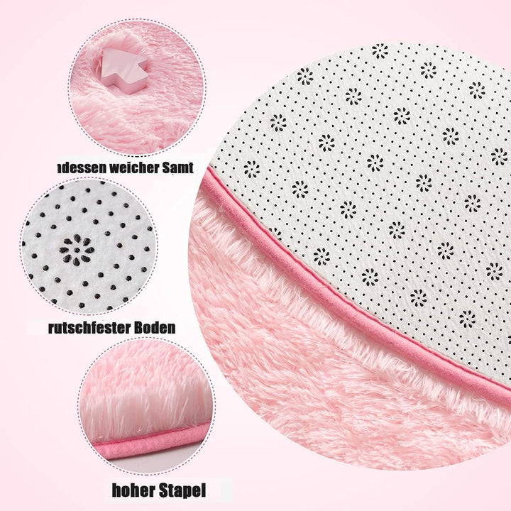 Teppich Rund Wohnzimmer Hochflor Teppiche Langflor Wohnzimmerteppich für Wohnzimmer Flauschiger Tepp